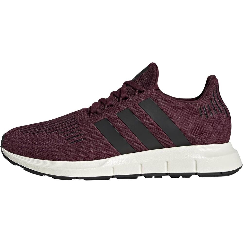 Men's Maroon/Black Lace Up Closed Toe Rubber Sole Casual Running Sneakers